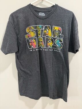 Star Wars Tee - Charcoal Gray with White Print